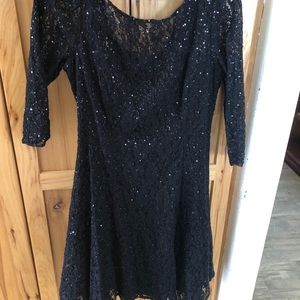 Black sequined cocktail dress